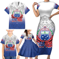 Custom Samoa Rugby 2024 Pacific Family Matching Short Sleeve Bodycon Dress and Hawaiian Shirt Go Manu Samoa LT05 - Polynesian Pride