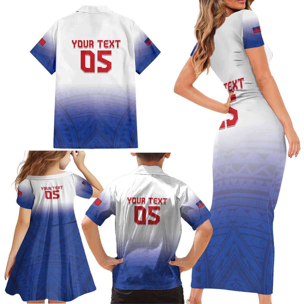 Custom Samoa Rugby 2024 Pacific Family Matching Short Sleeve Bodycon Dress and Hawaiian Shirt Go Manu Samoa LT05 - Polynesian Pride