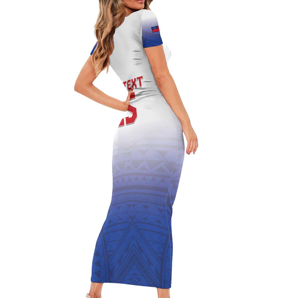 Custom Samoa Rugby 2024 Pacific Family Matching Short Sleeve Bodycon Dress and Hawaiian Shirt Go Manu Samoa LT05 - Polynesian Pride