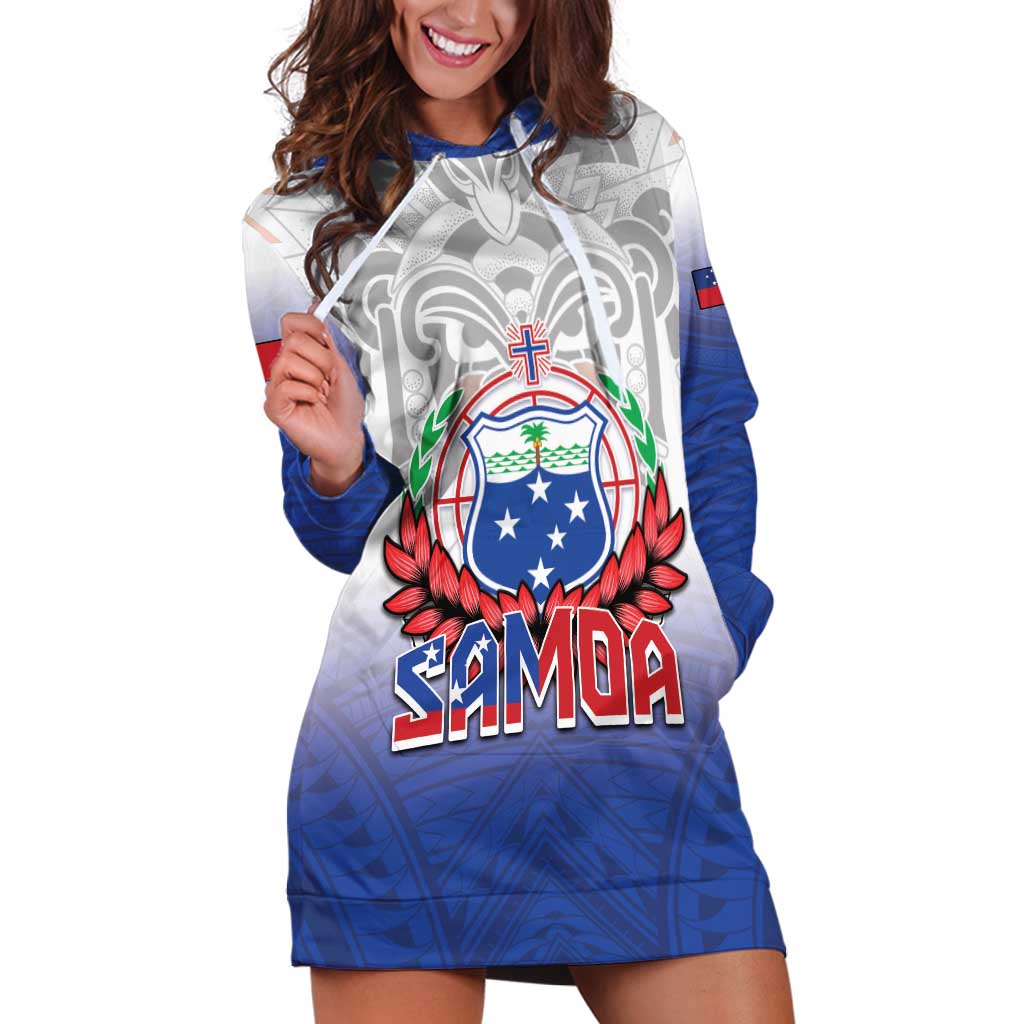 Custom Samoa Rugby 2024 Pacific Hoodie Dress Go Manu Samoa LT05 Blue - Polynesian Pride