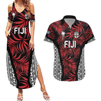 Custom Flying Fijians Rugby 2024 Pacific Couples Matching Summer Maxi Dress and Hawaiian Shirt Go Fiji LT05 Black - Polynesian Pride