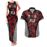Custom Flying Fijians Rugby 2024 Pacific Couples Matching Tank Maxi Dress and Hawaiian Shirt Go Fiji LT05 Black - Polynesian Pride