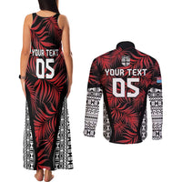Custom Flying Fijians Rugby 2024 Pacific Couples Matching Tank Maxi Dress and Long Sleeve Button Shirt Go Fiji LT05 - Polynesian Pride