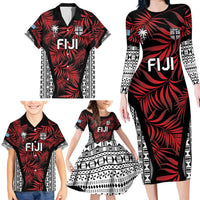 Custom Flying Fijians Rugby 2024 Pacific Family Matching Long Sleeve Bodycon Dress and Hawaiian Shirt Go Fiji LT05 - Polynesian Pride