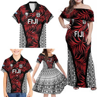 Custom Flying Fijians Rugby 2024 Pacific Family Matching Off Shoulder Maxi Dress and Hawaiian Shirt Go Fiji LT05 - Polynesian Pride