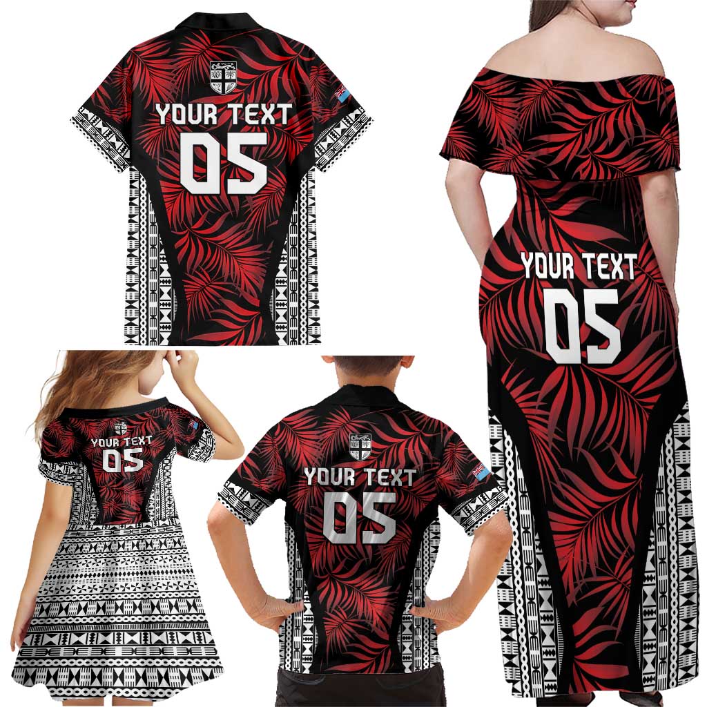 Custom Flying Fijians Rugby 2024 Pacific Family Matching Off Shoulder Maxi Dress and Hawaiian Shirt Go Fiji LT05 - Polynesian Pride