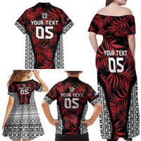 Custom Flying Fijians Rugby 2024 Pacific Family Matching Off Shoulder Maxi Dress and Hawaiian Shirt Go Fiji LT05 - Polynesian Pride
