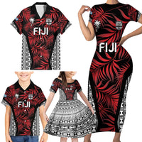 Custom Flying Fijians Rugby 2024 Pacific Family Matching Short Sleeve Bodycon Dress and Hawaiian Shirt Go Fiji LT05 - Polynesian Pride