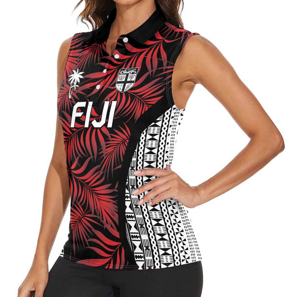 Custom Flying Fijians Rugby 2024 Pacific Women Sleeveless Polo Shirt Go Fiji LT05 - Polynesian Pride