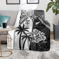 New Zealand And Fiji Rugby 2024 Blanket Maori Kiwi With Fijian Palm Tree LT05 - Polynesian Pride