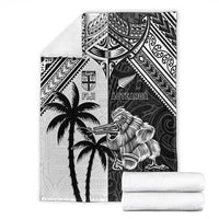 New Zealand And Fiji Rugby 2024 Blanket Maori Kiwi With Fijian Palm Tree LT05 - Polynesian Pride