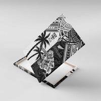 New Zealand And Fiji Rugby 2024 Canvas Wall Art Maori Kiwi With Fijian Palm Tree LT05 With Frame Black - Polynesian Pride