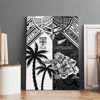 New Zealand And Fiji Rugby 2024 Canvas Wall Art Maori Kiwi With Fijian Palm Tree LT05 - Polynesian Pride
