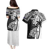 Custom New Zealand And Fiji Rugby 2024 Couples Matching Puletasi and Hawaiian Shirt Maori Kiwi With Fijian Palm Tree LT05 - Polynesian Pride