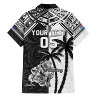 Custom New Zealand And Fiji Rugby 2024 Family Matching Off The Shoulder Long Sleeve Dress and Hawaiian Shirt Maori Kiwi With Fijian Palm Tree LT05 - Polynesian Pride