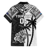 Custom New Zealand And Fiji Rugby 2024 Family Matching Short Sleeve Bodycon Dress and Hawaiian Shirt Maori Kiwi With Fijian Palm Tree LT05 - Polynesian Pride