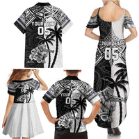 Custom New Zealand And Fiji Rugby 2024 Family Matching Summer Maxi Dress and Hawaiian Shirt Maori Kiwi With Fijian Palm Tree LT05 - Polynesian Pride