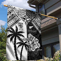 New Zealand And Fiji Rugby 2024 Garden Flag Maori Kiwi With Fijian Palm Tree LT05 - Polynesian Pride