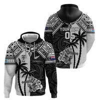 Custom New Zealand And Fiji Rugby 2024 Hoodie Maori Kiwi With Fijian Palm Tree LT05 - Polynesian Pride