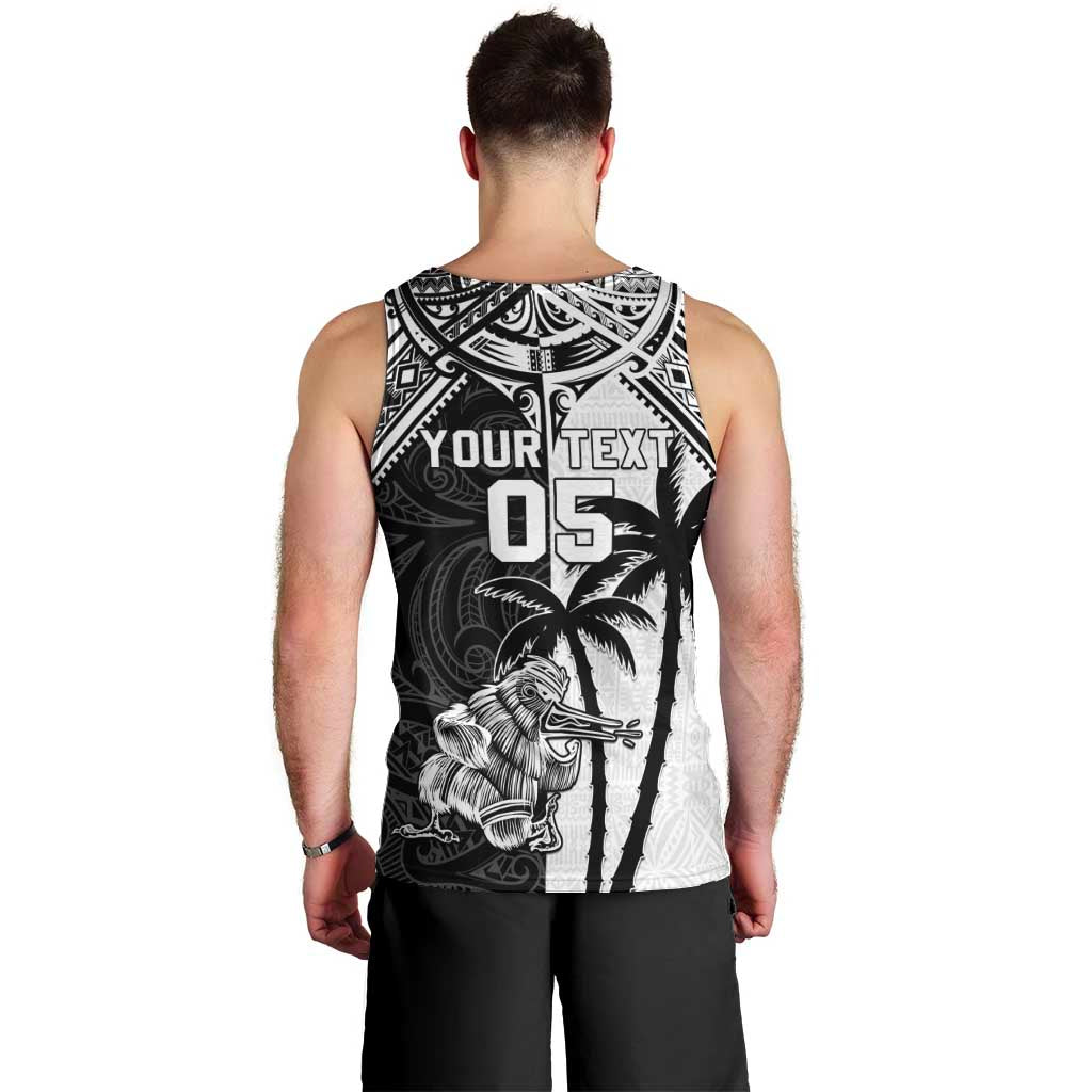 Custom New Zealand And Fiji Rugby 2024 Men Tank Top Maori Kiwi With Fijian Palm Tree LT05 - Polynesian Pride