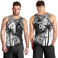Custom New Zealand And Fiji Rugby 2024 Men Tank Top Maori Kiwi With Fijian Palm Tree LT05 - Polynesian Pride