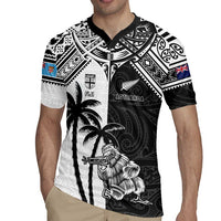 Custom New Zealand And Fiji Rugby 2024 Rugby Jersey Maori Kiwi With Fijian Palm Tree LT05 - Polynesian Pride