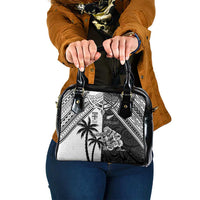 New Zealand And Fiji Rugby 2024 Shoulder Handbag Maori Kiwi With Fijian Palm Tree LT05 One Size Black - Polynesian Pride