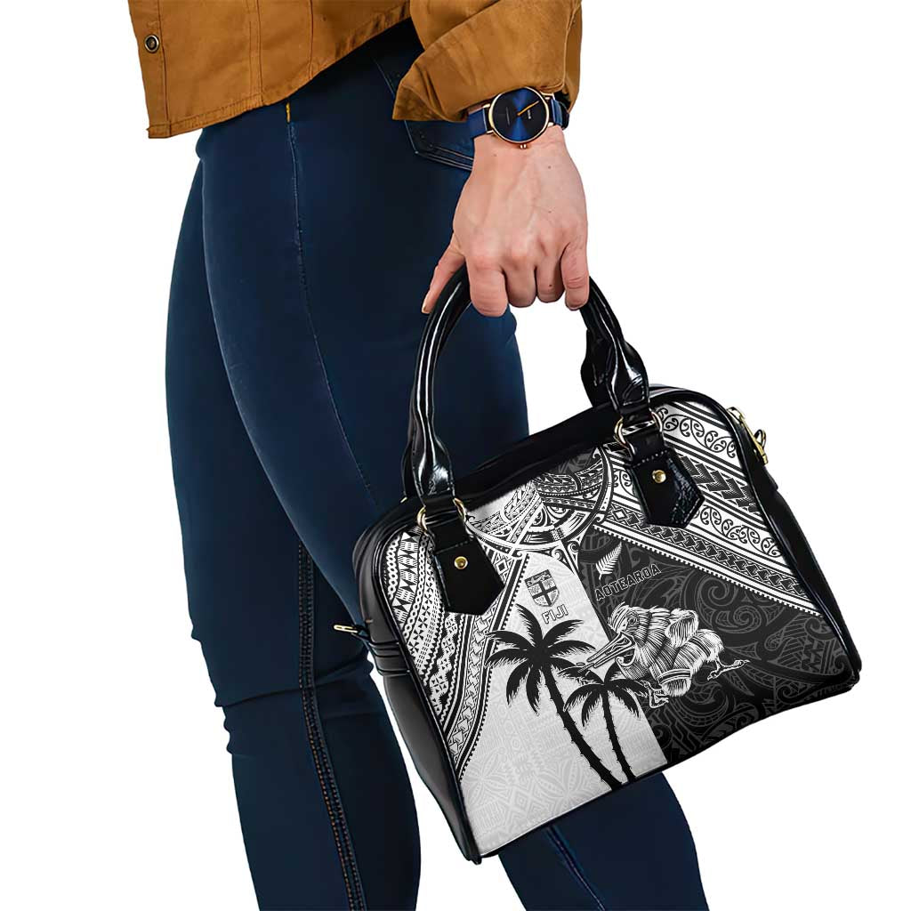 New Zealand And Fiji Rugby 2024 Shoulder Handbag Maori Kiwi With Fijian Palm Tree LT05 - Polynesian Pride