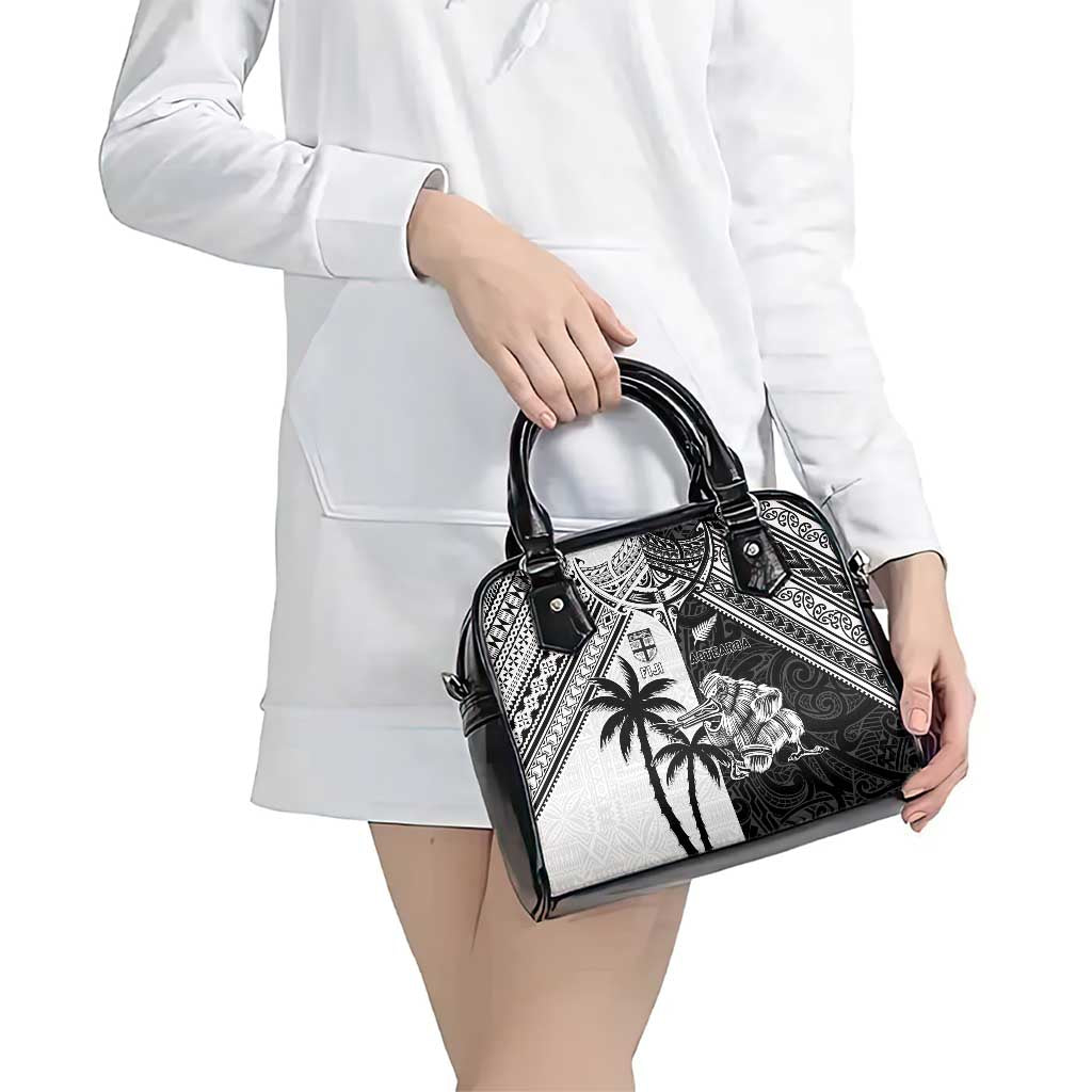 New Zealand And Fiji Rugby 2024 Shoulder Handbag Maori Kiwi With Fijian Palm Tree LT05 - Polynesian Pride