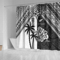New Zealand And Fiji Rugby 2024 Shower Curtain Maori Kiwi With Fijian Palm Tree LT05 - Polynesian Pride