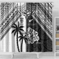 New Zealand And Fiji Rugby 2024 Shower Curtain Maori Kiwi With Fijian Palm Tree LT05 - Polynesian Pride