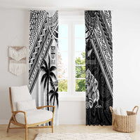 New Zealand And Fiji Rugby 2024 Window Curtain Maori Kiwi With Fijian Palm Tree LT05 - Polynesian Pride