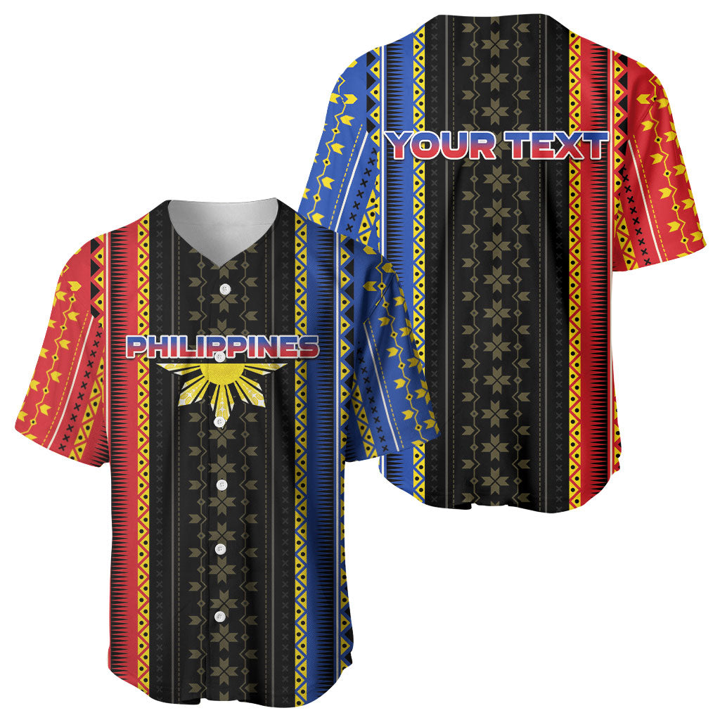 Personalised Philippines Filipinos Baseball Jersey Igorot Tribal Inspiration Pattern Style LT05 - Polynesian Pride