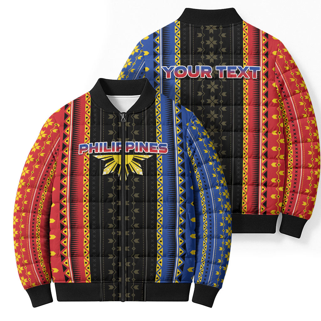 Personalised Philippines Filipinos Bomber Puffer Jacket Igorot Tribal Inspiration Pattern Style LT05 - Polynesian Pride