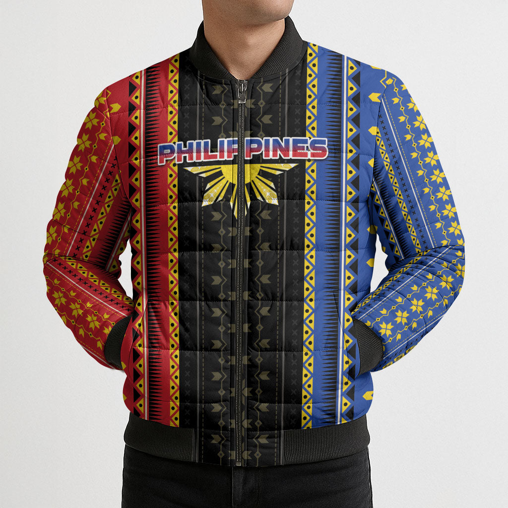 Personalised Philippines Filipinos Bomber Puffer Jacket Igorot Tribal Inspiration Pattern Style LT05 - Polynesian Pride