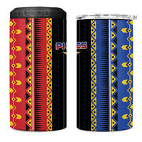 Philippines Filipinos 4 in 1 Can Cooler Tumbler Igorot Tribal Inspiration Pattern Style LT05 One Size: 16 oz Black - Polynesian Pride