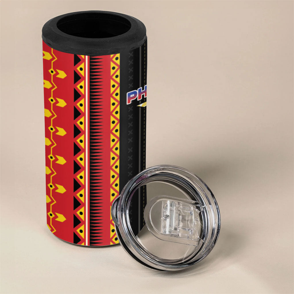 Philippines Filipinos 4 in 1 Can Cooler Tumbler Igorot Tribal Inspiration Pattern Style LT05 - Polynesian Pride