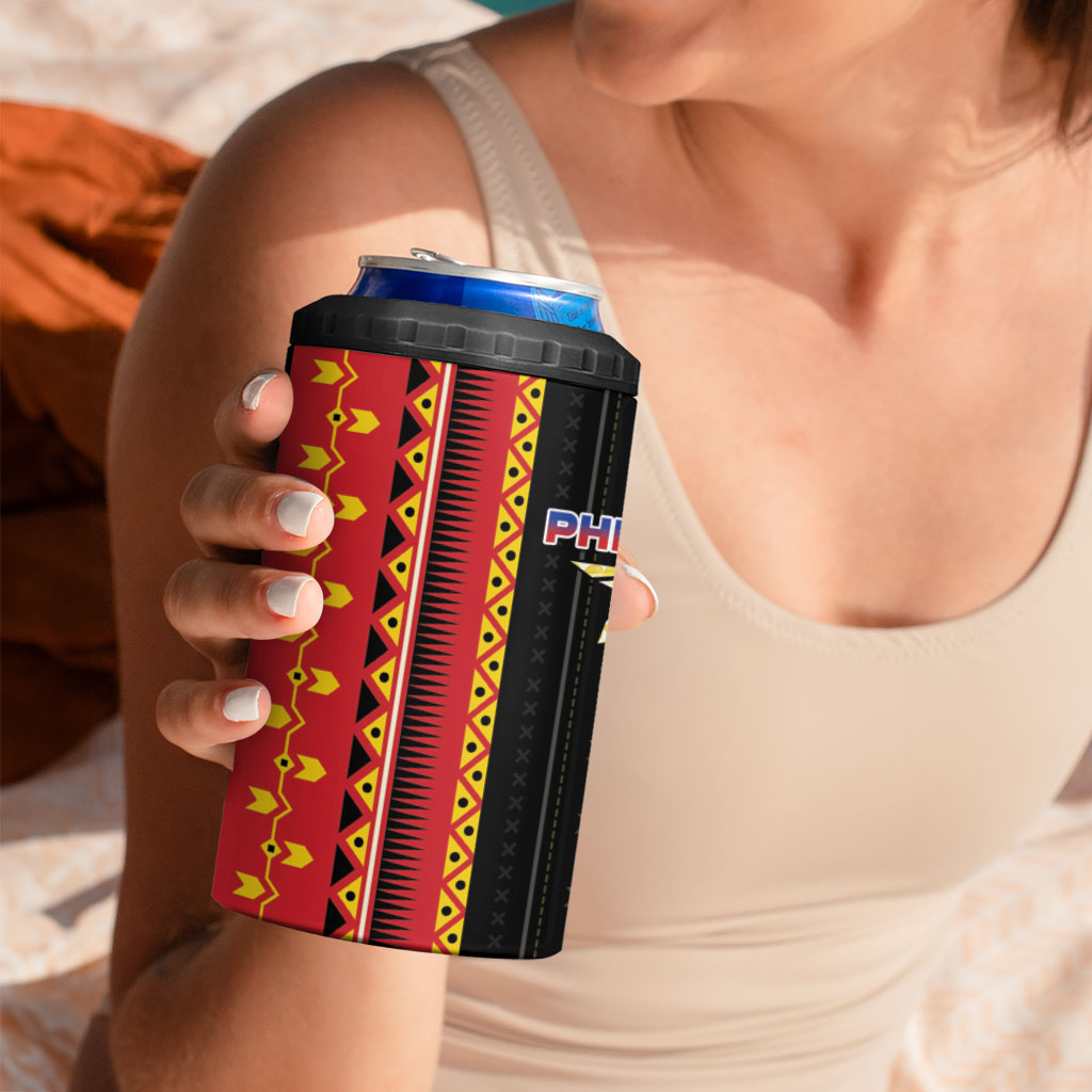Philippines Filipinos 4 in 1 Can Cooler Tumbler Igorot Tribal Inspiration Pattern Style LT05 - Polynesian Pride