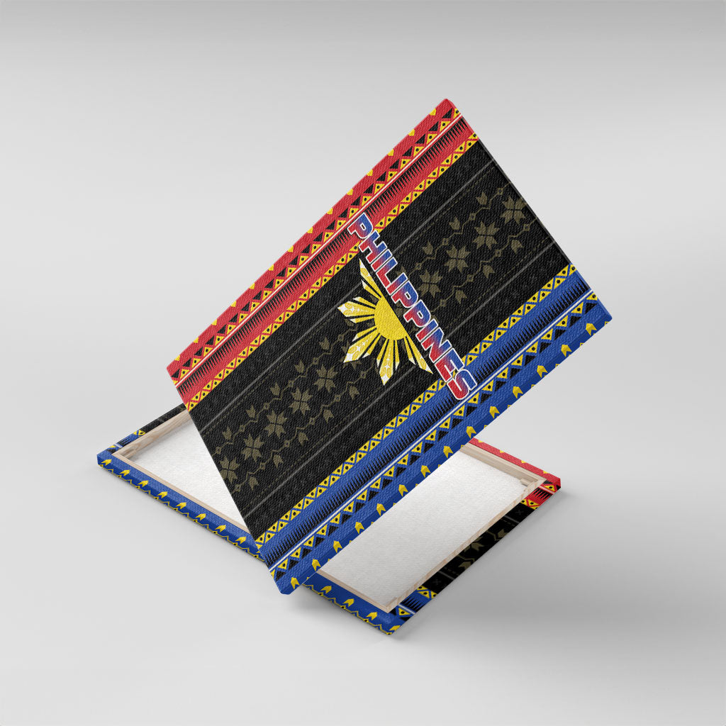 Philippines Filipinos Canvas Wall Art Igorot Tribal Inspiration Pattern Style LT05 With Frame Black - Polynesian Pride