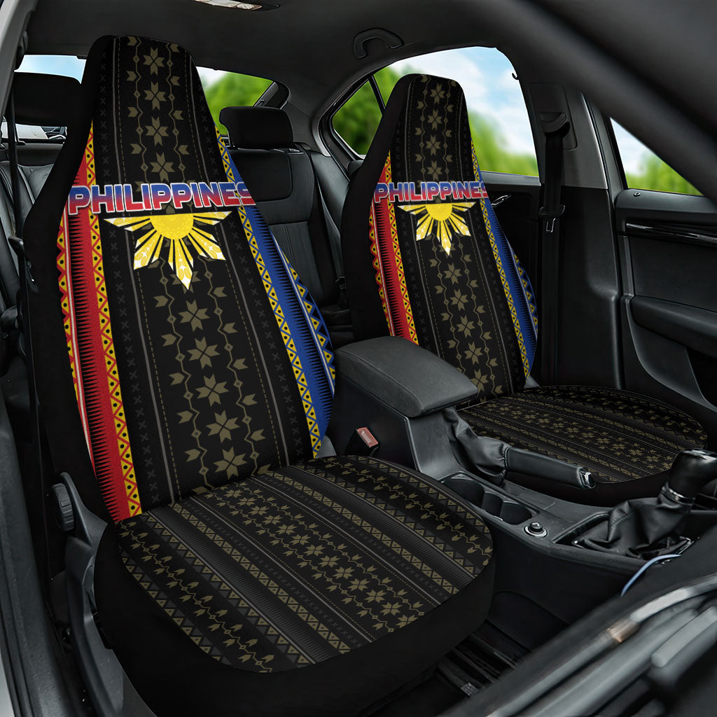 Philippines Filipinos Car Seat Cover Igorot Tribal Inspiration Pattern Style LT05 One Size Black - Polynesian Pride