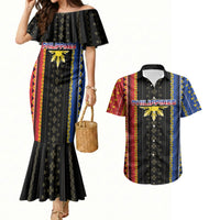 Personalised Philippines Filipinos Couples Matching Mermaid Dress and Hawaiian Shirt Igorot Tribal Inspiration Pattern Style LT05 Black - Polynesian Pride