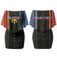 Personalised Philippines Filipinos Couples Matching Off Shoulder Short Dress and Hawaiian Shirt Igorot Tribal Inspiration Pattern Style LT05 - Polynesian Pride