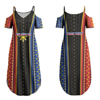 Personalised Philippines Filipinos Couples Matching Summer Maxi Dress and Hawaiian Shirt Igorot Tribal Inspiration Pattern Style LT05 - Polynesian Pride