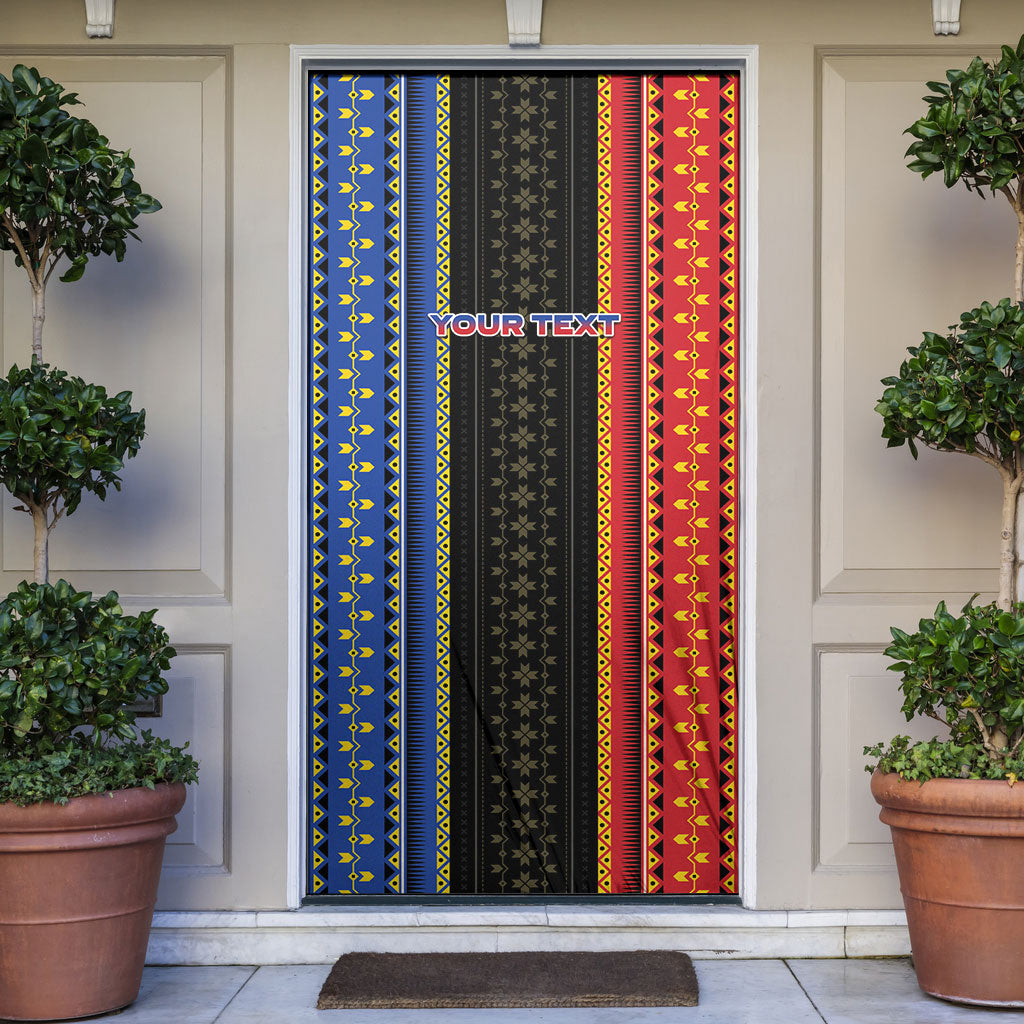 Personalised Philippines Filipinos Door Cover Igorot Tribal Inspiration Pattern Style LT05 Black - Polynesian Pride