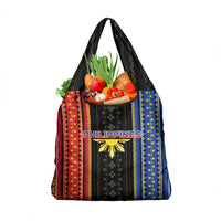 Philippines Filipinos Grocery Bag Igorot Tribal Inspiration Pattern Style LT05 1-pack One Size Black - Polynesian Pride