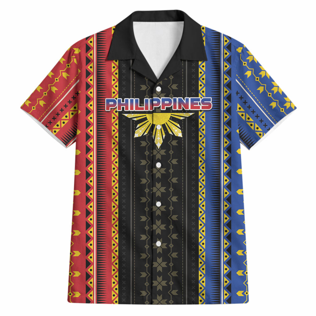 Personalised Philippines Filipinos Hawaiian Shirt Igorot Tribal Inspiration Pattern Style LT05 Black - Polynesian Pride