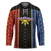 Personalised Philippines Filipinos Hockey Jersey Igorot Tribal Inspiration Pattern Style LT05 Unisex Black - Polynesian Pride
