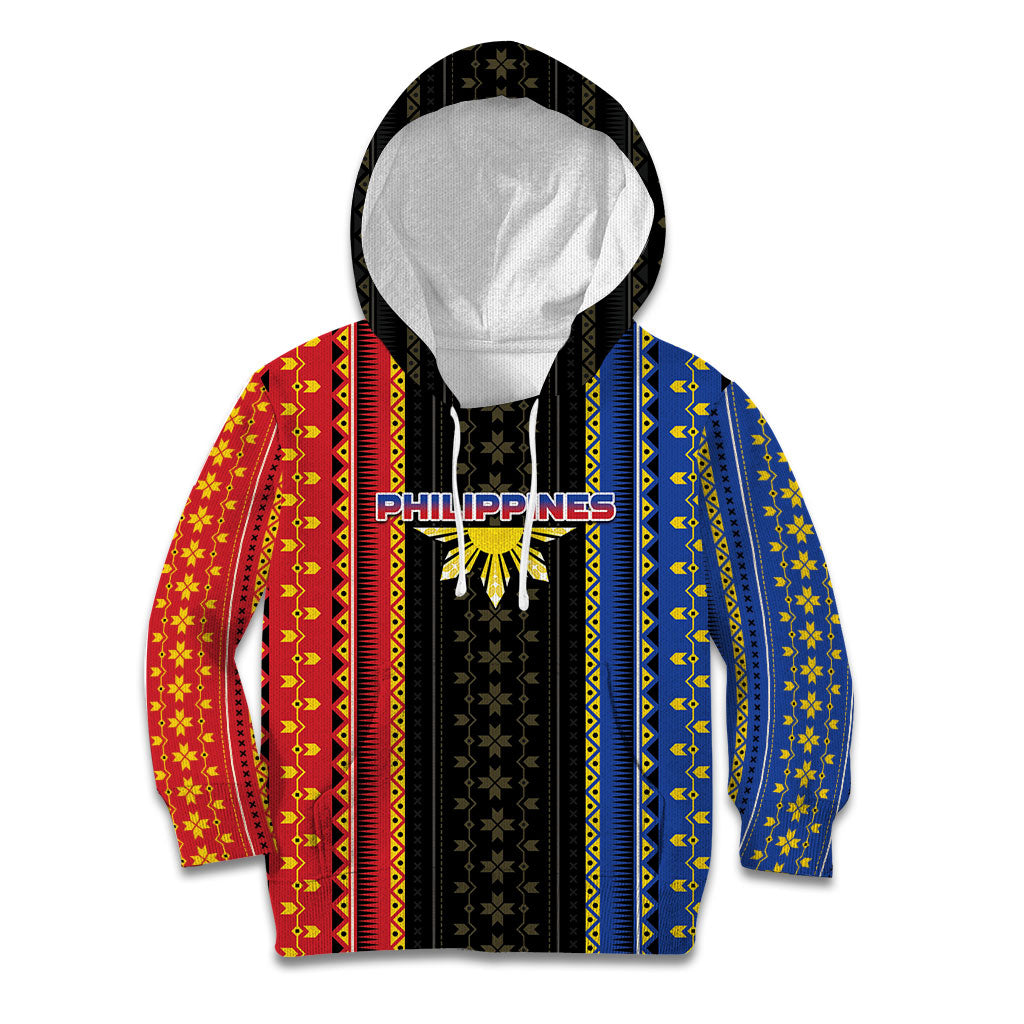 Personalised Philippines Filipinos Kid Hoodie Igorot Tribal Inspiration Pattern Style LT05 Hoodie Black - Polynesian Pride