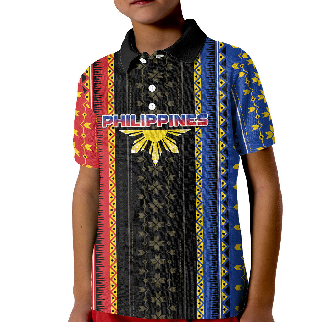 Personalised Philippines Filipinos Kid Polo Shirt Igorot Tribal Inspiration Pattern Style LT05 Kid Black - Polynesian Pride