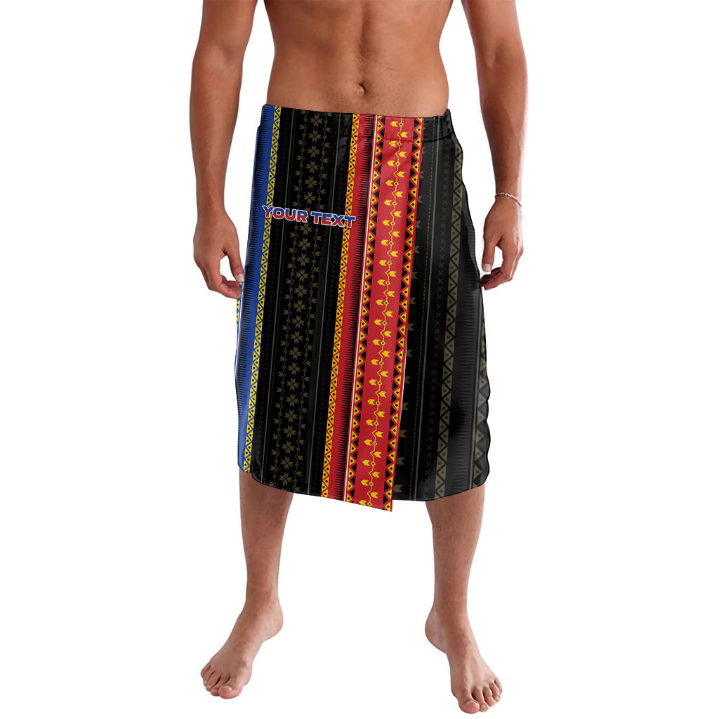Personalised Philippines Filipinos Lavalava Igorot Tribal Inspiration Pattern Style LT05 Black - Polynesian Pride